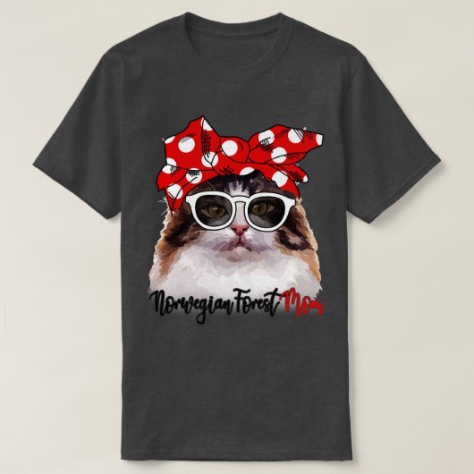 ノルウェーの森の猫シャツノルウェーの森の猫モ Tシャツ (デザイン正面)