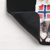 ノルウェーの森の猫ノルウェー国旗 マウスパッド (コーナー)