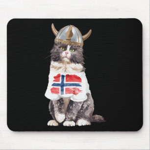 ノルウェーの森の猫ノルウェー国旗 マウスパッド