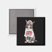 ノルウェーの森の猫ノルウェー国旗 マグネット (正面/裏面)