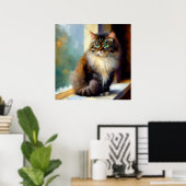 ノルウェーの森の猫 ポスター (ホームオフィス)