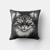 ノルウェーの森の猫（白黒） クッション (裏面)
