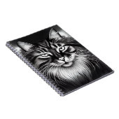 ノルウェーの森の猫(白黒) ノートブック (右側)