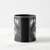 ノルウェーの森の猫（白黒） マグカップ (中央)