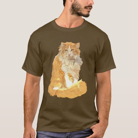 ノルウェーの森の猫 Tシャツ (正面)