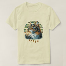 ノルウェーの森の猫Tシャツ