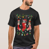 ノルウェーの森キャットクリスマスソックスクリスマス猫 Tシャツ (正面)