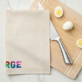 ノルウェーの水彩画の地図 キッチンタオル (四つ折り)