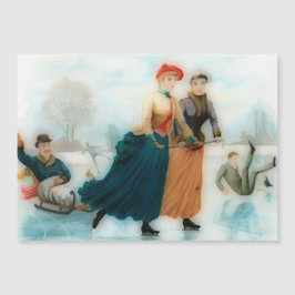 ノルウェーの氷のスケートで滑る-おもしろいヴィンテージ・グラフィックス