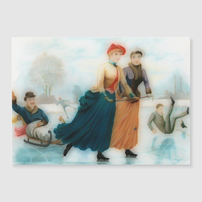ノルウェーの氷のスケートで滑る-おもしろいヴィンテージ・グラフィックス (正面)