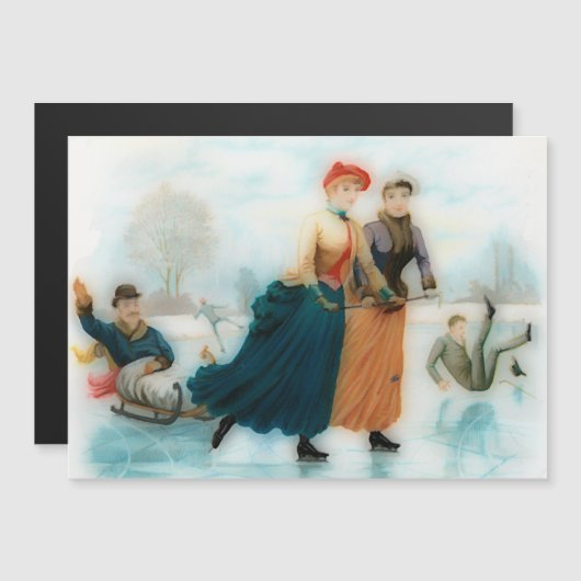 ノルウェーの氷のスケートで滑る-おもしろいヴィンテージ・グラフィックス (正面/裏面)