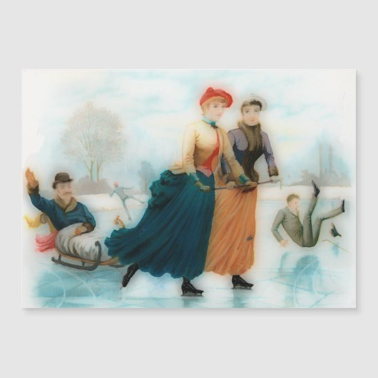 ノルウェーの氷のスケートで滑る-おもしろいヴィンテージ・グラフィックス (正面)