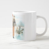 ノルウェーの氷のスケートで滑る-おもしろいヴィンテージ・グラフィックス ジャンボコーヒーマグカップ (右)