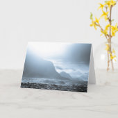 ノルウェーの海岸景観写真 カード (黄色い花)