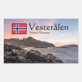 ノルウェーの海岸 長方形シール (正面)