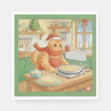 ノルウェーの猫がクリスマスのレフセを作っています, ナプキン