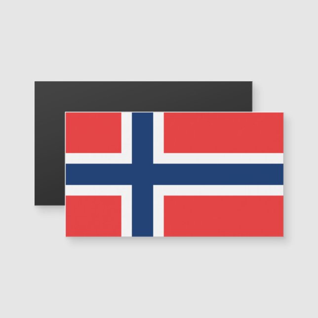 ノルウェーの磁気名刺の旗 (正面/裏面)