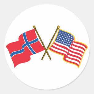 ノルウェーの米国旗 ラウンドシール
