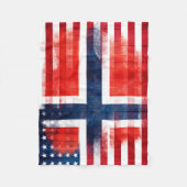ノルウェーの米国旗|回の木及びペンキの打撃 フリースブランケット (正面)