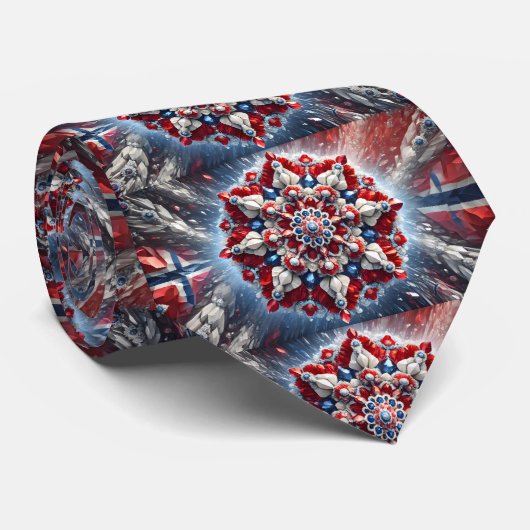 ノルウェーの色とのタイカラーデザイン ネクタイ (ロール)