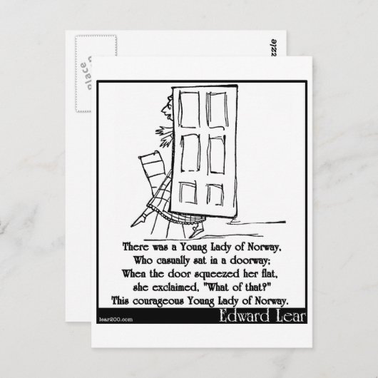 ノルウェーの若い婦人がいた ポストカード (正面/裏面)