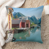 ノルウェーの装飾用クッションの村そしてフィヨルド クッション (ブランケット)