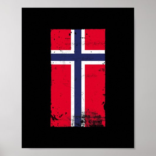 ノルウェーの誇り 旅行 休暇 ノルウェー 国旗 ポスター (正面)