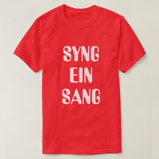 ノルウェーの赤で歌う Tシャツ (デザイン正面)