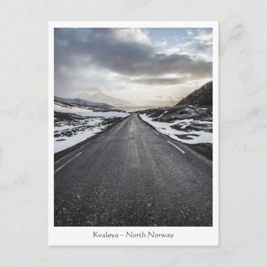 ノルウェーの道路風景写真 ポストカード (正面)