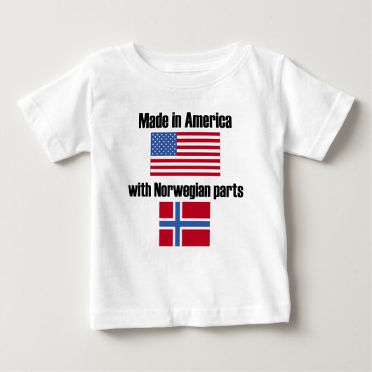 ノルウェーの部品が付いているアメリカで作られる ベビーTシャツ (正面)