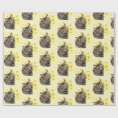 ノルウェーの長毛の森の猫がスター ラッピングペーパー (フラット)