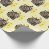 ノルウェーの長毛の森の猫がスター ラッピングペーパー (角)