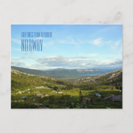 ノルウェーの風景の写真カードからの挨拶 ポストカード