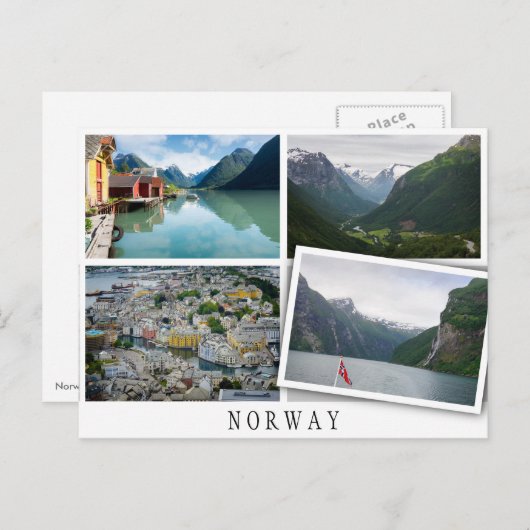 ノルウェーの風景は緩やかなイメージとコラージュ ポストカード (正面/裏面)