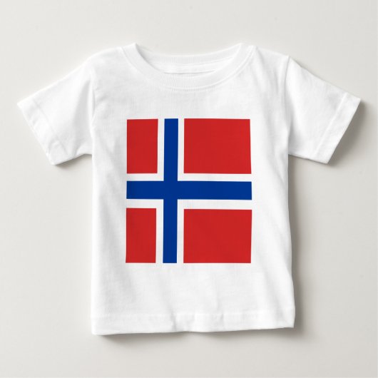 ノルウェーの高品質な旗 ベビーTシャツ (正面)