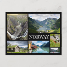 ノルウェーの黒いコラージュでGeirangerを持つ風景 ポストカード