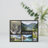 ノルウェーの黒いコラージュでGeirangerを持つ風景 ポストカード (スタンド正面)