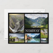 ノルウェーの黒いコラージュでGeirangerを持つ風景 ポストカード (正面/裏面)