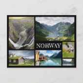 ノルウェーの黒いコラージュでGeirangerを持つ風景 ポストカード (正面)