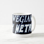 ノルウェーの黒い金属"マグ" コーヒーマグカップ (正面右)