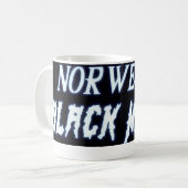 ノルウェーの黒い金属"マグ" コーヒーマグカップ (正面左)