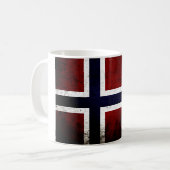 ノルウェーの黒くグランジな旗 コーヒーマグカップ (正面左)