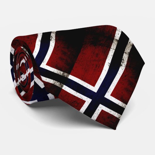 ノルウェーの黒くグランジな旗 ネクタイ (ロール)