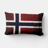 ノルウェーの黒くグランジな旗 ランバークッション (裏面)