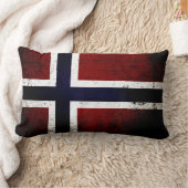 ノルウェーの黒くグランジな旗 ランバークッション (ブランケット)