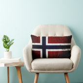 ノルウェーの黒くグランジな旗 ランバークッション (椅子)