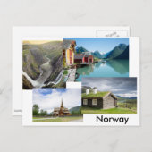 ノルウェーの4つの風景を持つポストカード ポストカード (正面/裏面)
