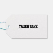 ノルウェーの「ありがとう」黒と白のリノカット ギフトタグ (裏面横)