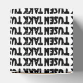 ノルウェーの「ありがとう」黒と白のリノカット フェイバーボックス (上部)