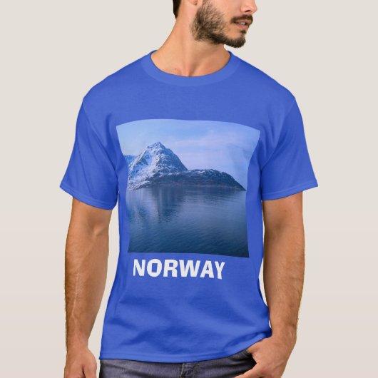 ノルウェーのfijordの口 tシャツ (正面)